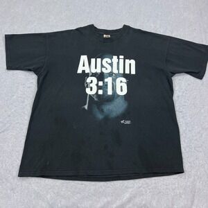 VTG  1998 WWF Stone Cold Austin 3:16‎ Shirt Mens XXXL Black Double Sided